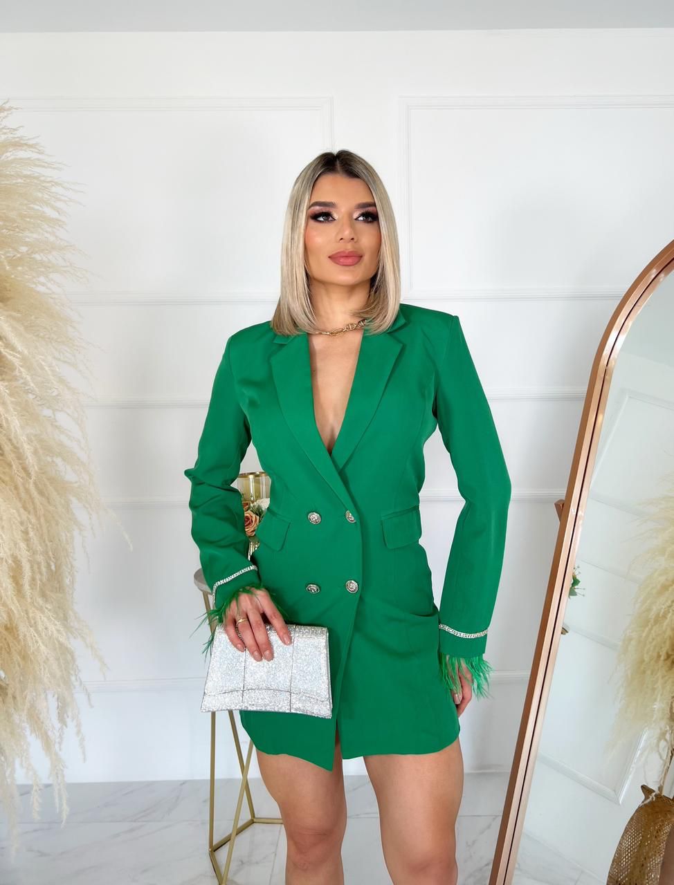 blazer for green dress Green Dress with Blazer Outfits (4 ideas & outfits)